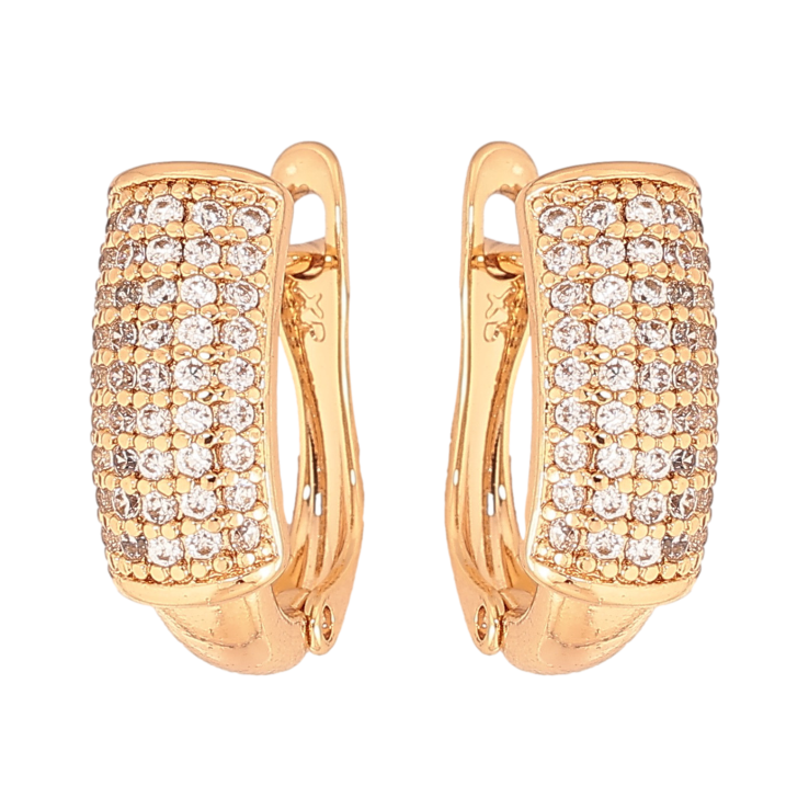 Сережки Xuping колір Позолота 18K англійський замок "Інкрустація кристалами" фото №11