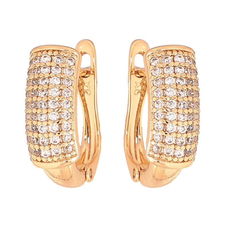 Серьги Xuping цвет Позолота 18K английский замок "Инкрустация кристаллами" фото №9