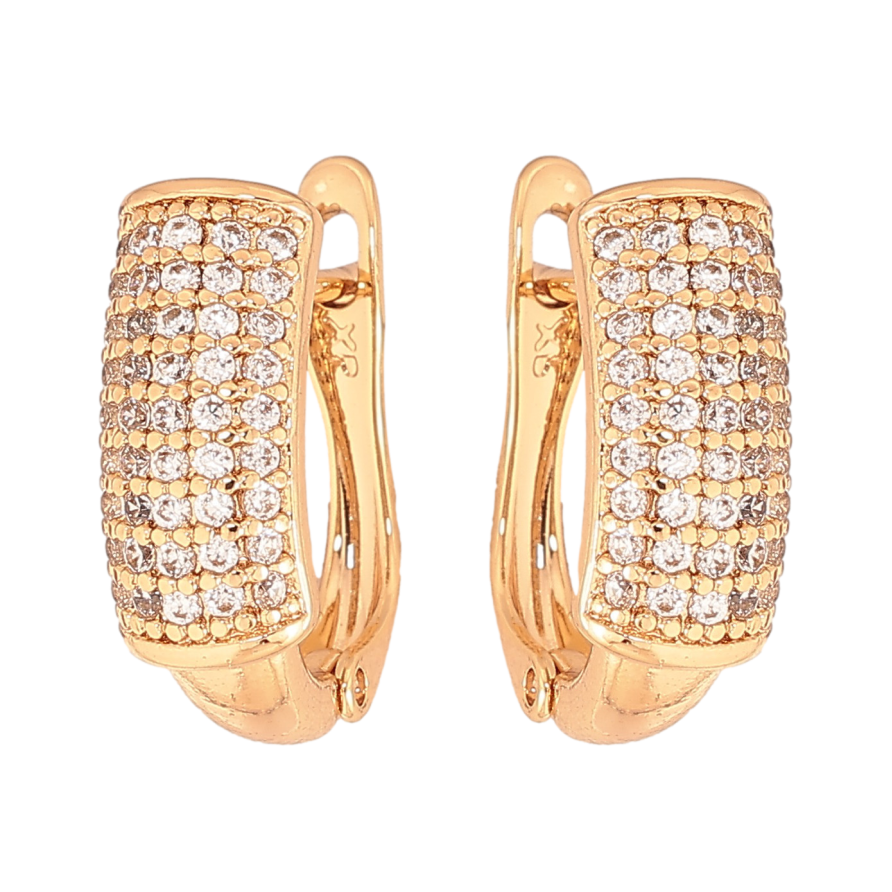 Сережки Xuping колір Позолота 18K англійський замок "Інкрустація кристалами" фото №1