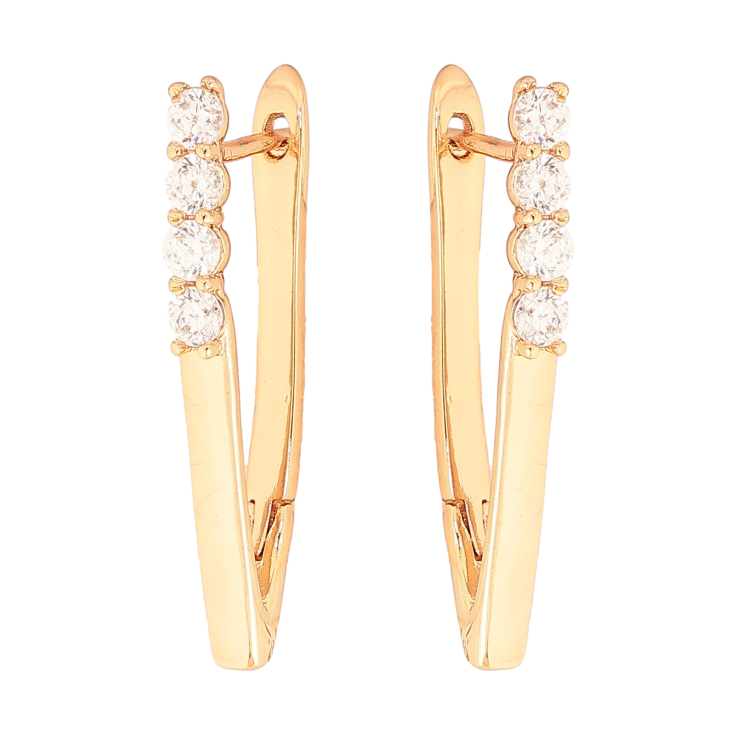 Сережки Xuping колір Позолота 18K англійський замок "Скоби з кристалами" фото №25