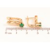 Серьги Xuping цвет Позолота 18K английский замок "Узор с зелеными кристаллами" фото №2