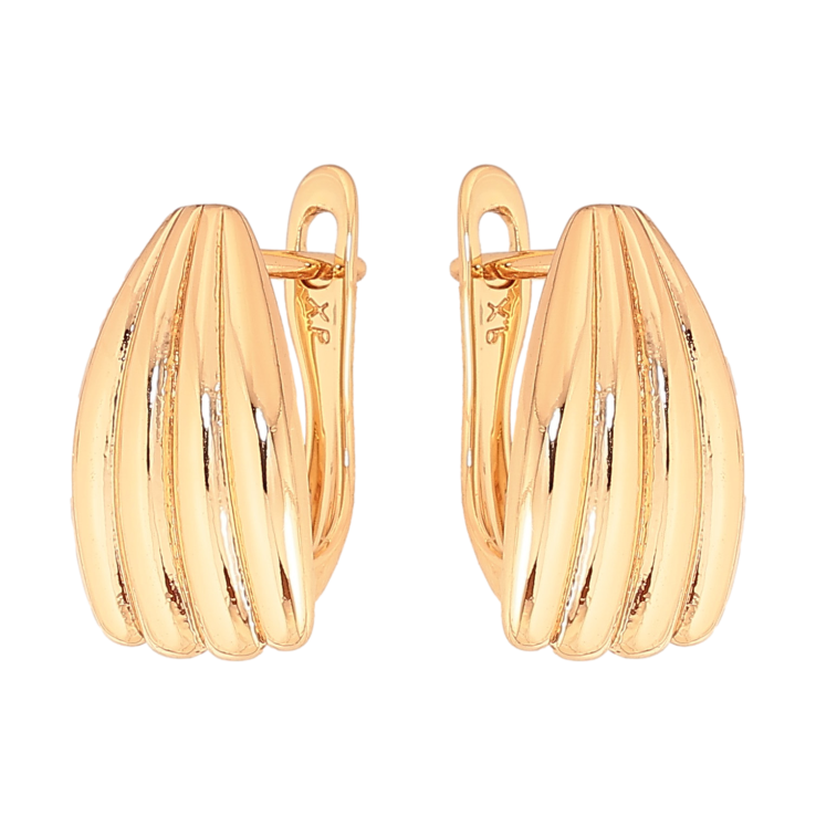 Серьги Xuping цвет Позолота 18К английский замок "Декоративный узор" фото №10