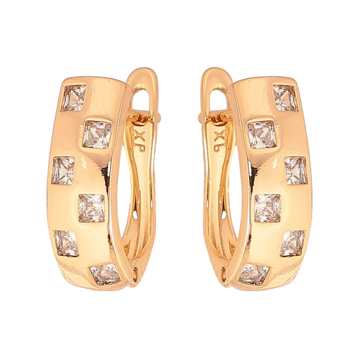 Сережки Xuping колір Позолота 18К англійський замок "Візерунок з кристалами" фото №23 Сережки Xuping колір Позолота 18К англійський замок "Візерунок з кристалами" фото №23