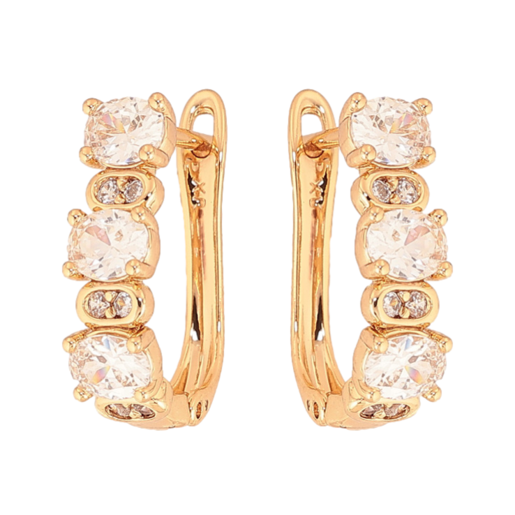 Сережки Xuping колір Позолота 18К англійський замок "Візерунок з кристалами" фото №13 Сережки Xuping колір Позолота 18К англійський замок "Візерунок з кристалами" фото №13