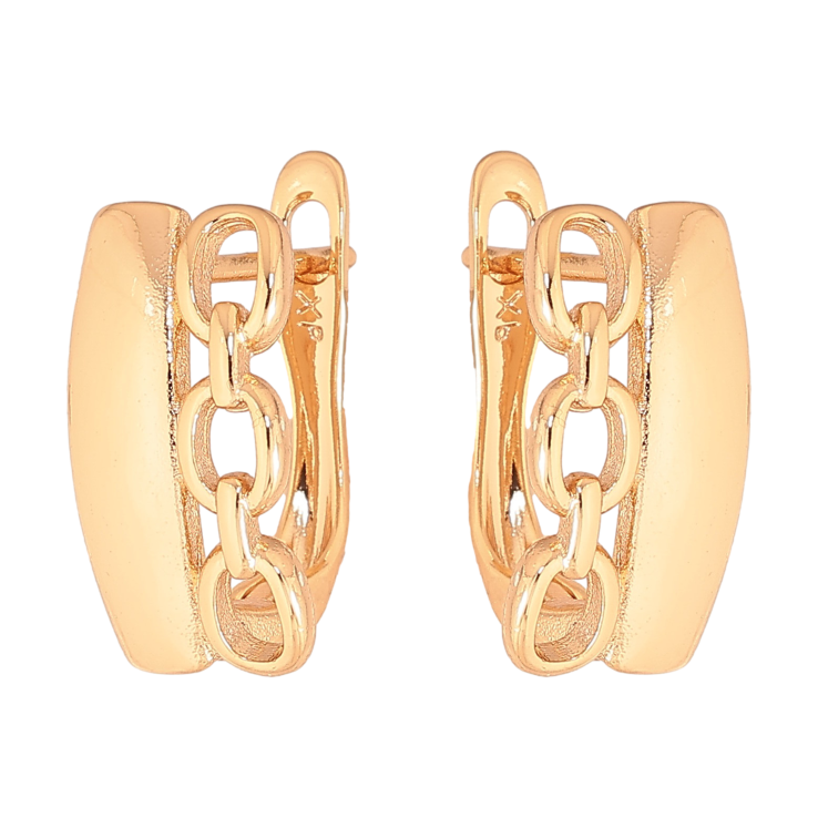 Серьги Xuping цвет Позолота 18К английский замок "Декоративный узор" фото №3