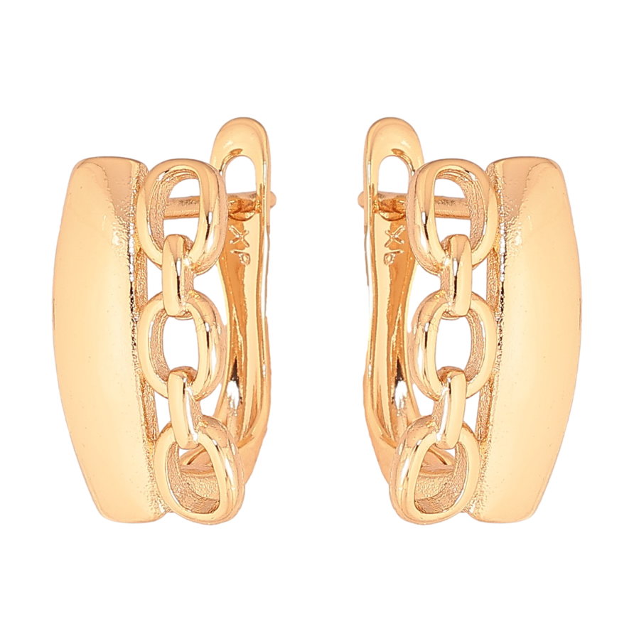 Серьги Xuping цвет Позолота 18К английский замок "Декоративный узор" фото №1 Серьги Xuping цвет Позолота 18К английский замок "Декоративный узор" фото №1