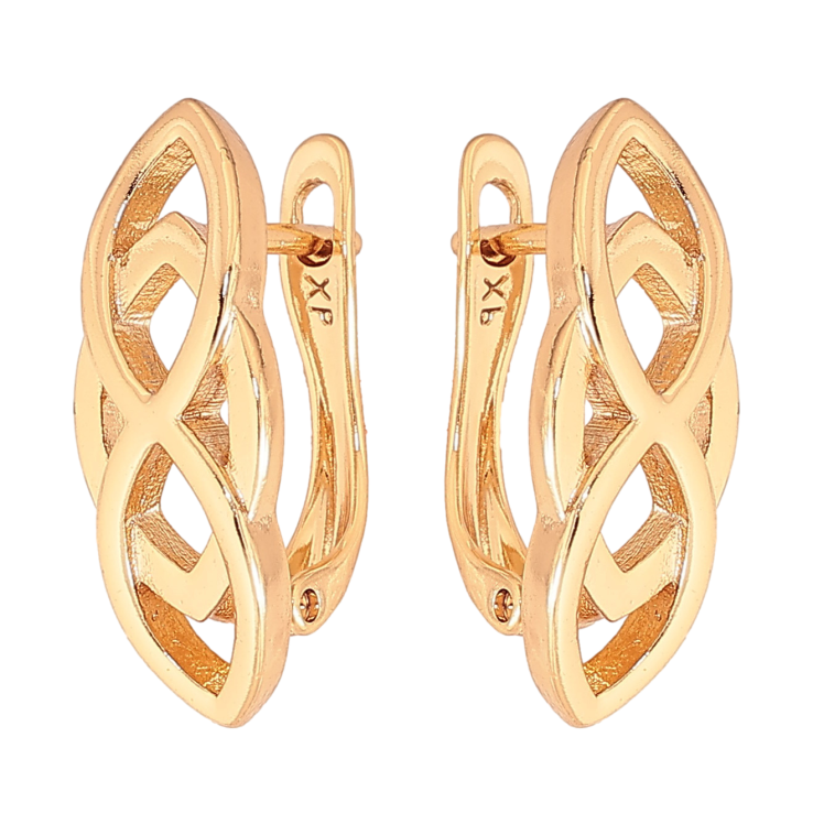 Серьги Xuping цвет Позолота 18К английський замок "Декоративный узор" фото №4