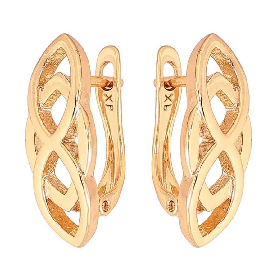 Серьги Xuping цвет Позолота 18К английський замок "Декоративный узор" фото №1