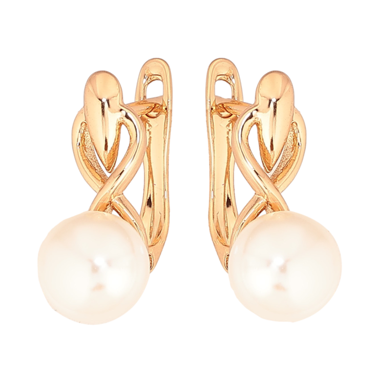 Серьги Xuping цвет Позолота 18К английський замок "Узор с жемчужинами" фото №24