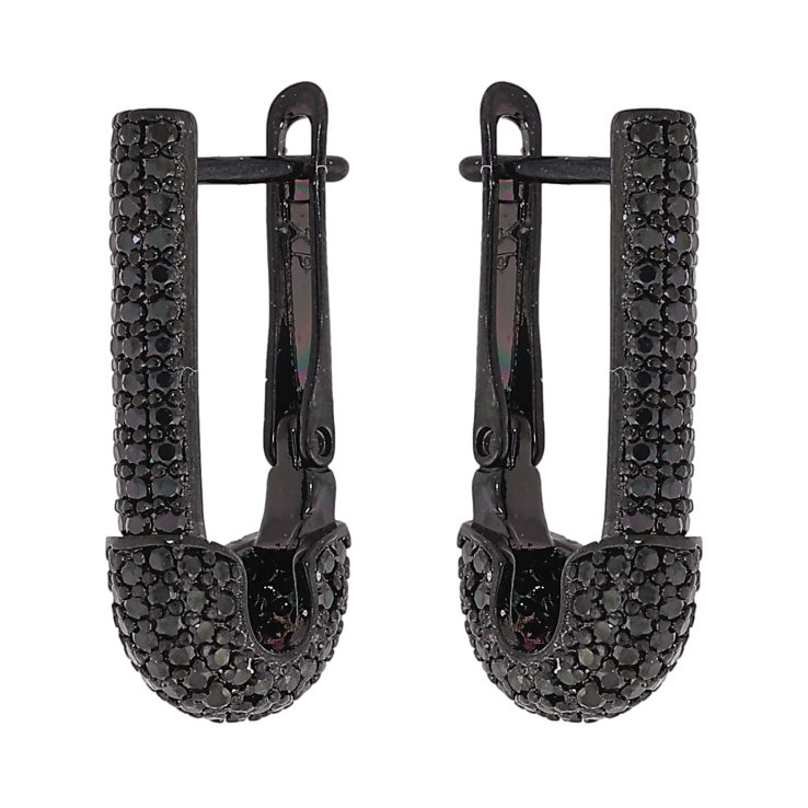 Сережки Xuping колір Позолота Black (чорне золото) англійський замок "Інкрустація чорними кристалами" фото №8 Сережки Xuping колір Позолота Black (чорне золото) англійський замок "Інкрустація чорними кристалами" фото №8