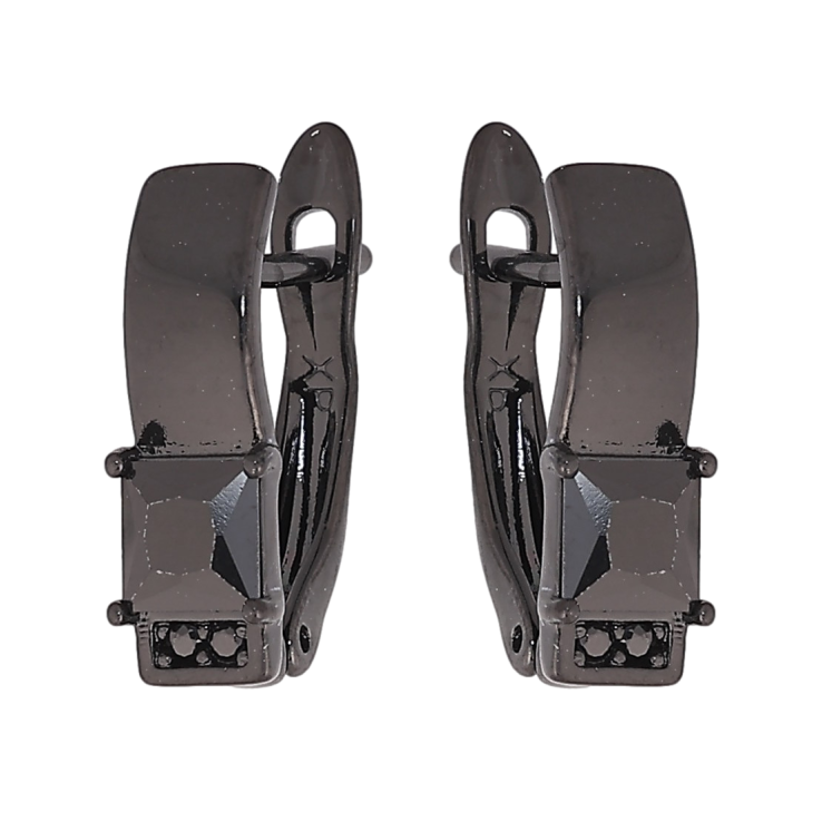 Сережки Xuping колір Позолота Black (чорне золото) англійський замок "Візерунок з чорними кристалами" фото №6 Сережки Xuping колір Позолота Black (чорне золото) англійський замок "Візерунок з чорними кристалами" фото №6