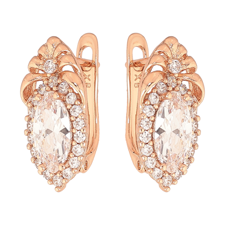 Сережки Xuping колір Позолота РО англійський замок "Візерунок з кристалами" фото №24 Сережки Xuping колір Позолота РО англійський замок "Візерунок з кристалами" фото №24