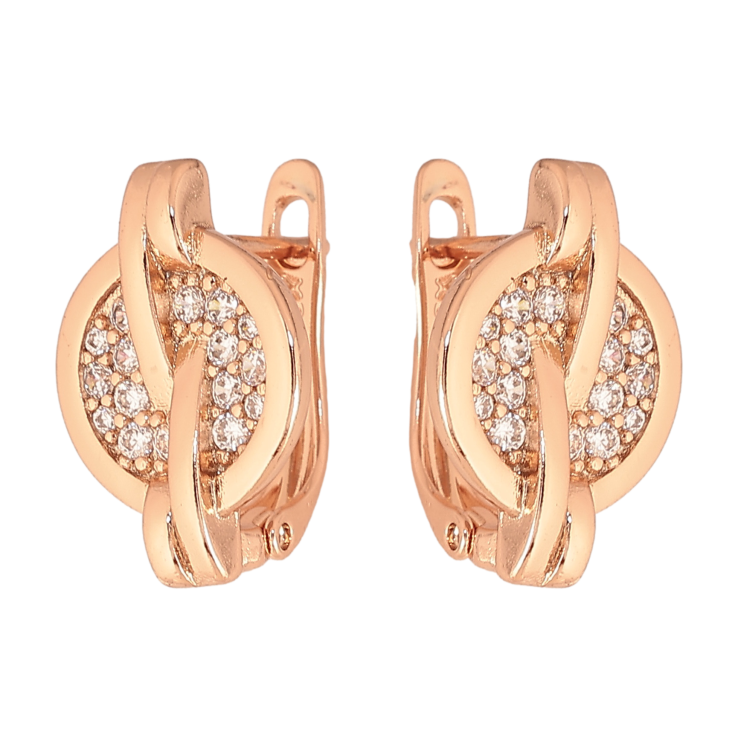 Сережки Xuping колір Позолота РО англійський замок "Візерунок з кристалами" фото №16 Сережки Xuping колір Позолота РО англійський замок "Візерунок з кристалами" фото №16