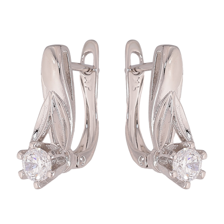 Сережки Xuping колір Родій англійський замок "Візерунок з кристалами" фото №1 Сережки Xuping колір Родій англійський замок "Візерунок з кристалами" фото №1