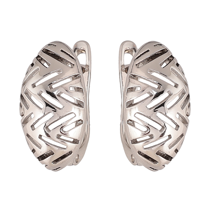 Серьги Xuping цвет Родий английский замок "Декоративный узор" фото №4 Серьги Xuping цвет Родий английский замок "Декоративный узор" фото №4