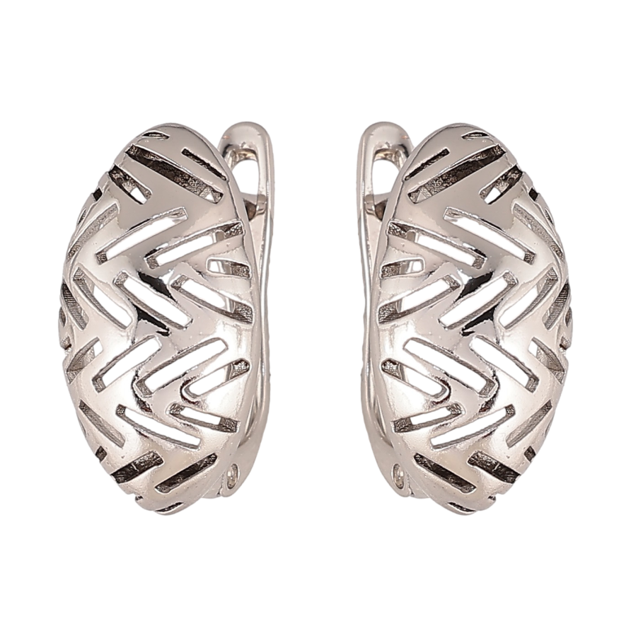 Серьги Xuping цвет Родий английский замок "Декоративный узор" фото №1