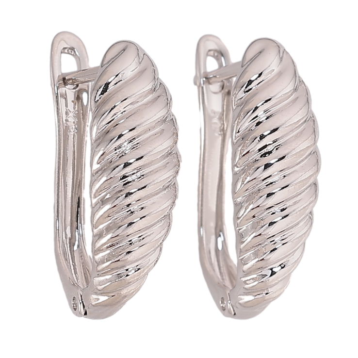 Сережки Xuping колір Родій англійський замок "Декоративний візерунок" фото №3 Сережки Xuping колір Родій англійський замок "Декоративний візерунок" фото №3