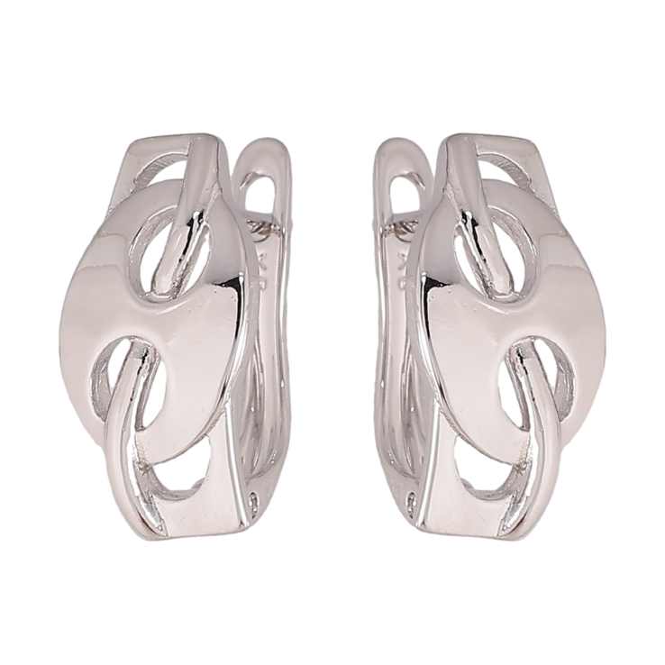 Серьги Xuping цвет Родий английский замок "Декоративный узор" фото №16