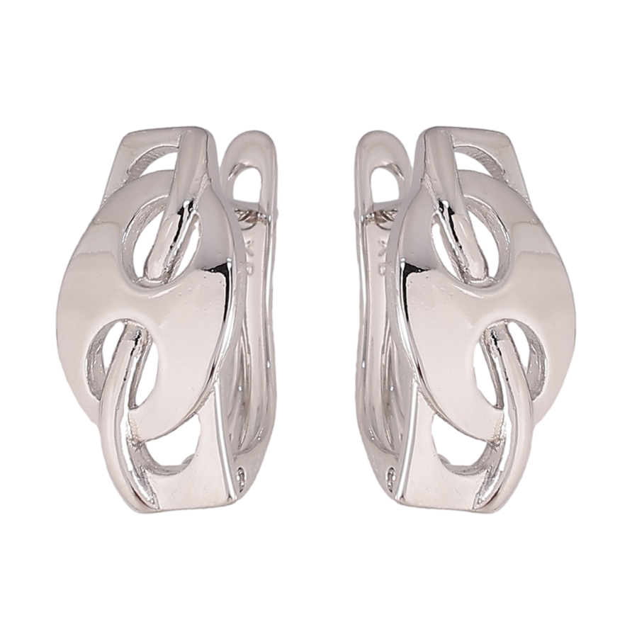 Серьги Xuping цвет Родий английский замок "Декоративный узор" фото №1