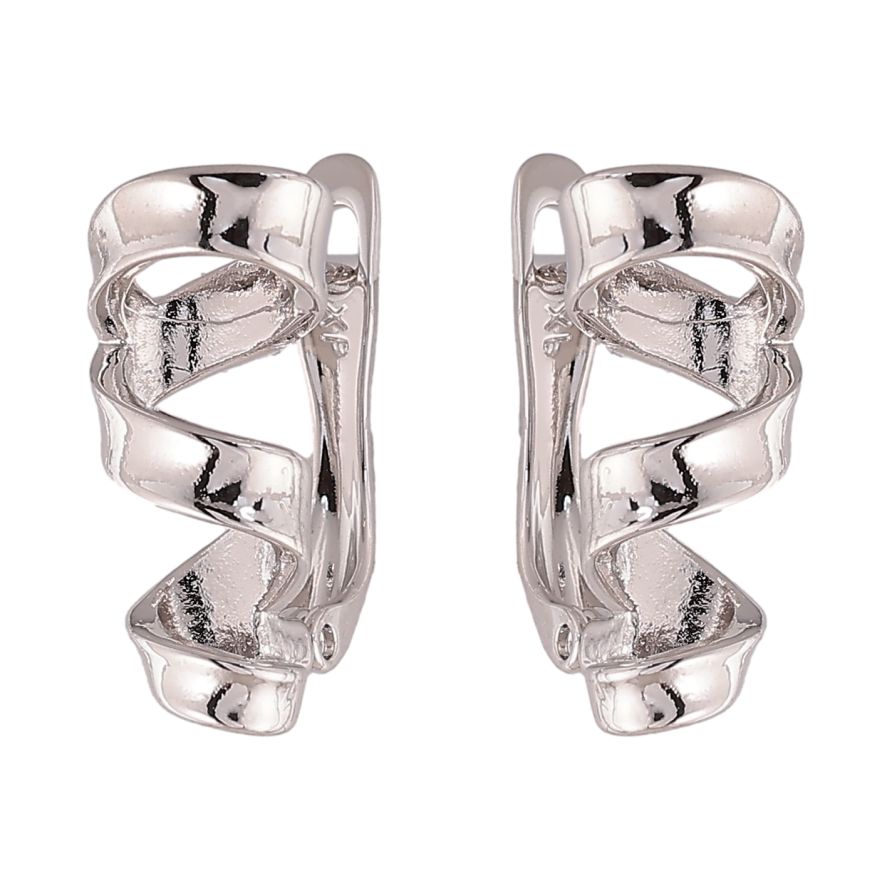 Серьги Xuping цвет Родий английский замок "Декоративный узор" фото №1