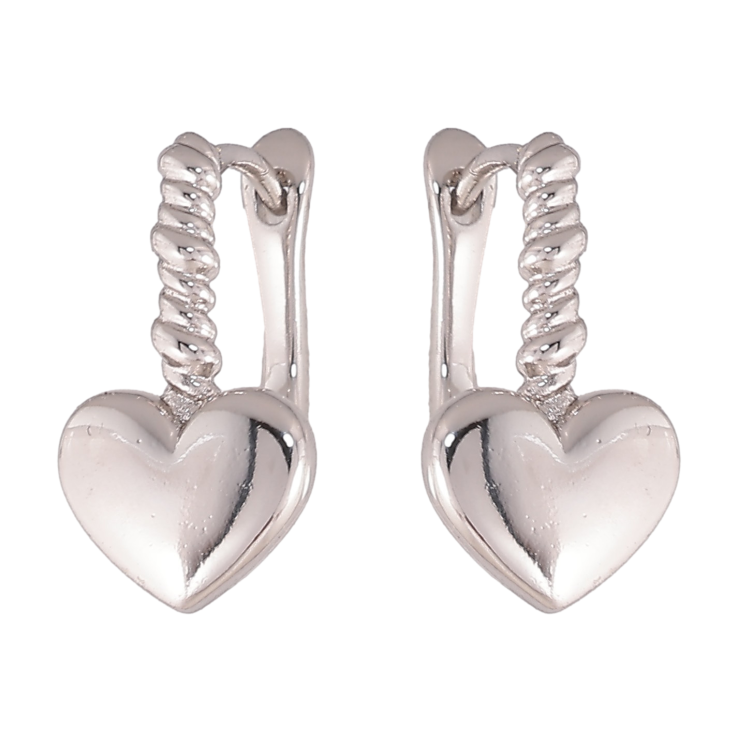 Серьги Xuping цвет Родий английский замок "Сердечки" фото №19 Серьги Xuping цвет Родий английский замок "Сердечки" фото №19