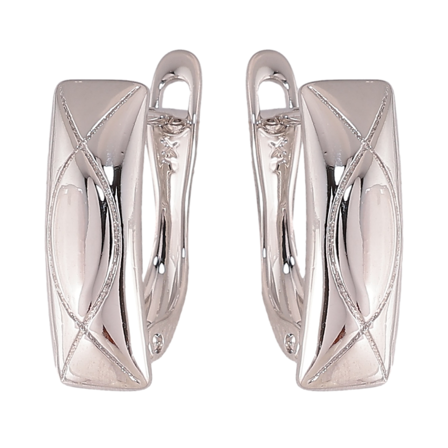 Серьги Xuping цвет Родий английский замок "Декоративный узор" фото №1 Серьги Xuping цвет Родий английский замок "Декоративный узор" фото №1