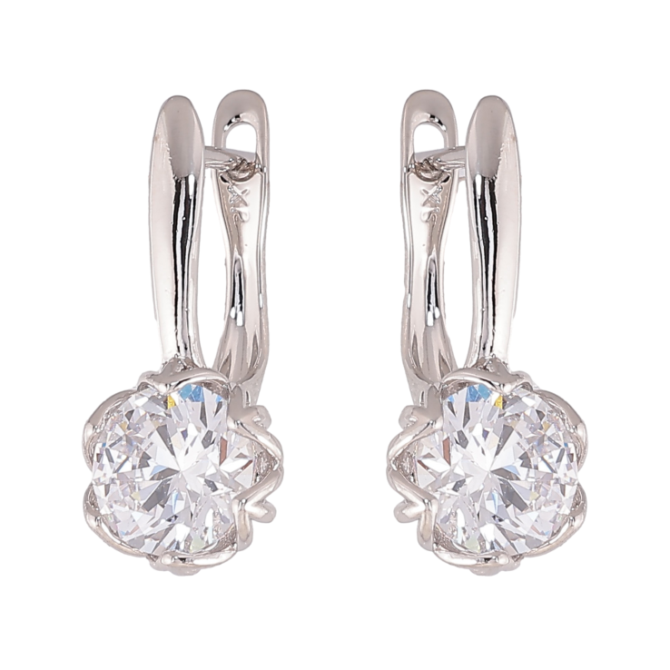 Серьги Xuping цвет Родий английский замок "Кристальные бутоны" фото №21 Серьги Xuping цвет Родий английский замок "Кристальные бутоны" фото №21