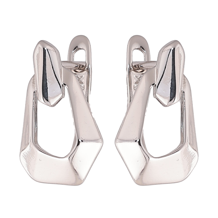 Серьги Xuping цвет Родий английский замок "Декоративный узор" фото №1