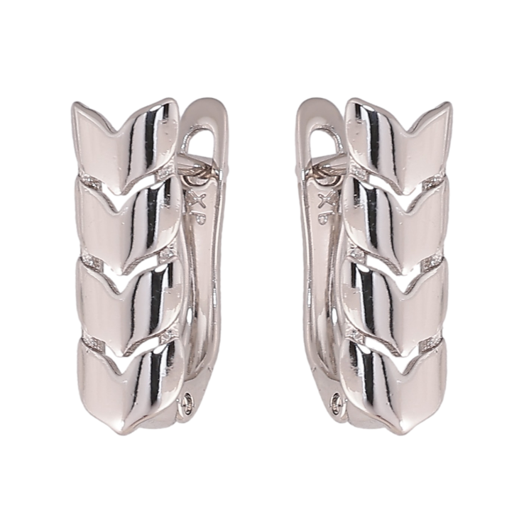 Серьги Xuping цвет Родий английский замок "Колоски" фото №19 Серьги Xuping цвет Родий английский замок "Колоски" фото №19