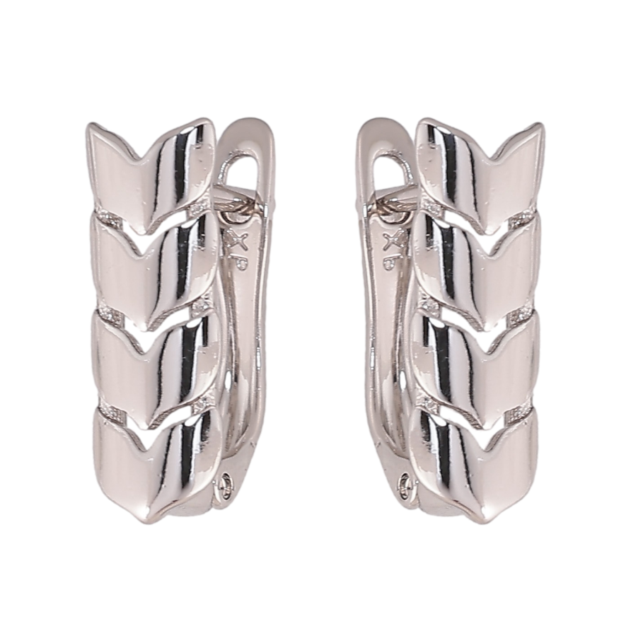 Серьги Xuping цвет Родий английский замок "Колоски" фото №1