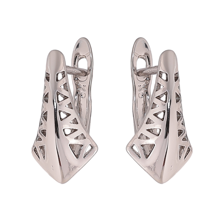 Серьги Xuping цвет Родий английский замок "Декоративный узор" фото №1