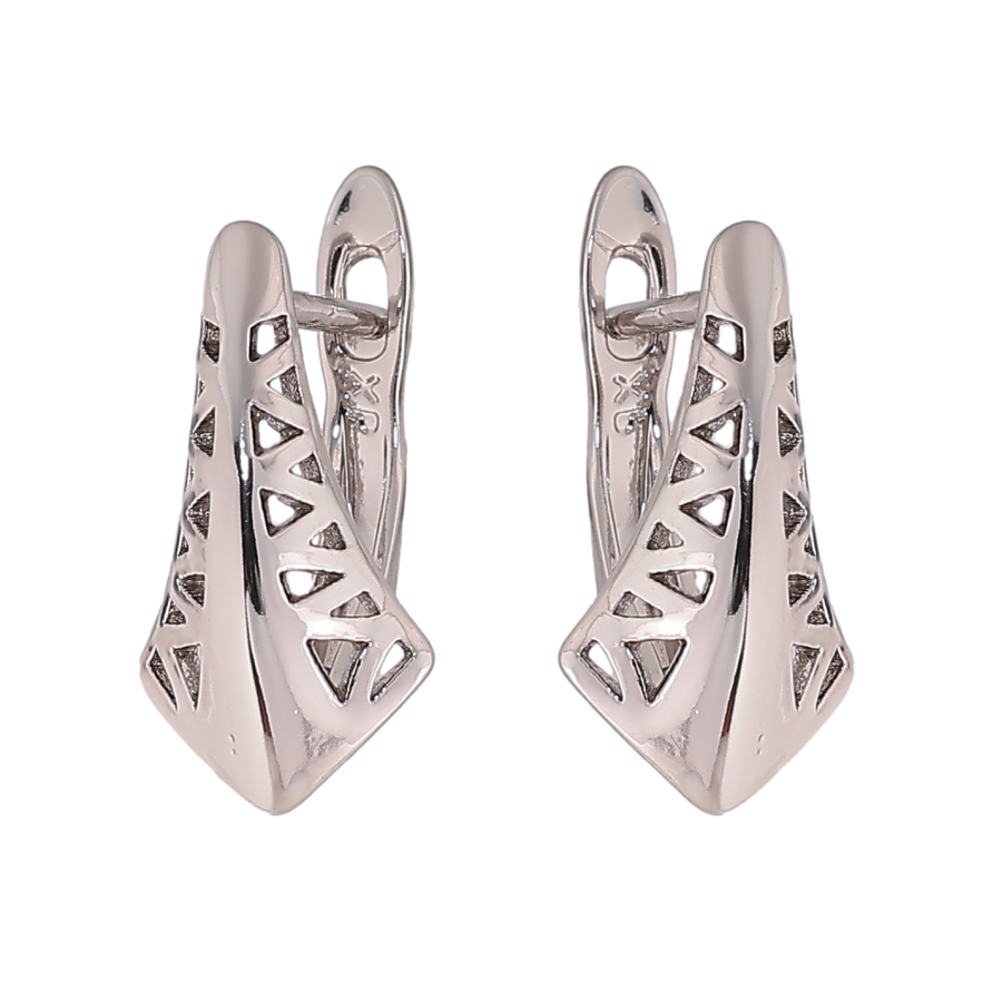 Серьги Xuping цвет Родий английский замок "Декоративный узор" фото №1