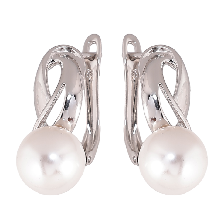 Серьги Xuping цвет Родий английский замок "Узор с жемчужинами" фото №17 Серьги Xuping цвет Родий английский замок "Узор с жемчужинами" фото №17