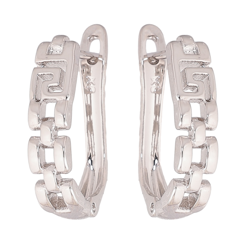 Серьги Xuping цвет Родий английский замок "Декоративный узор" фото №1