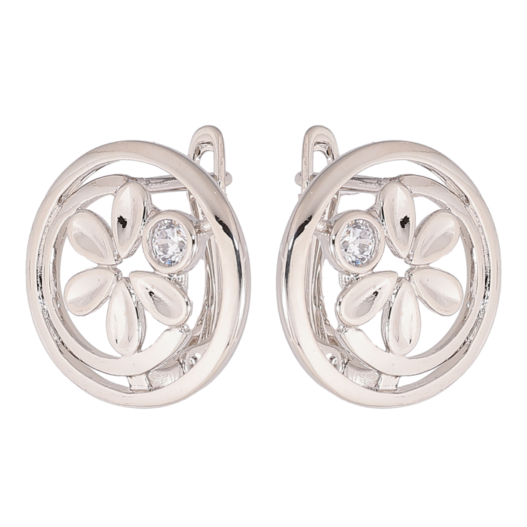 Сережки Xuping колір Родій англійський замок "Квіточки в колечках" фото №18