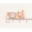 Серьги Xuping цвет позолота 18K + родий английский замок узор с кристаллами фото №2
