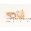 Серьги Xuping цвет позолота 18K + родий английский замок узор с кристаллами фото №2
