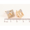 Сережки Xuping колір позолота 18K + родій англійський замок ромбовий візерунок з кристалами фото №2