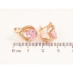Серьги Xuping цвет позолота 18K английский замок капельки с розовыми кристаллами фото №2