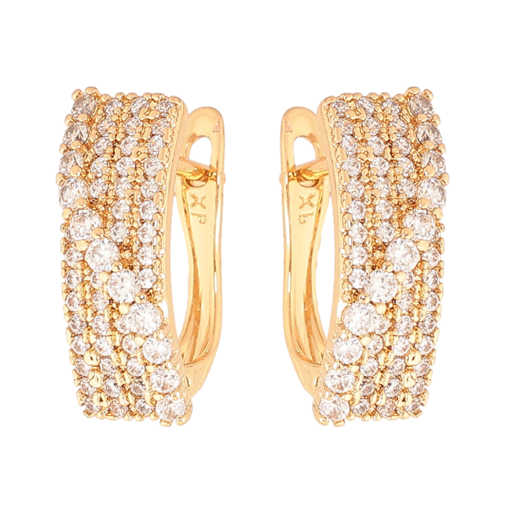 Серьги Xuping цвет позолота 18K английский замок инкрустация кристаллами фото №19