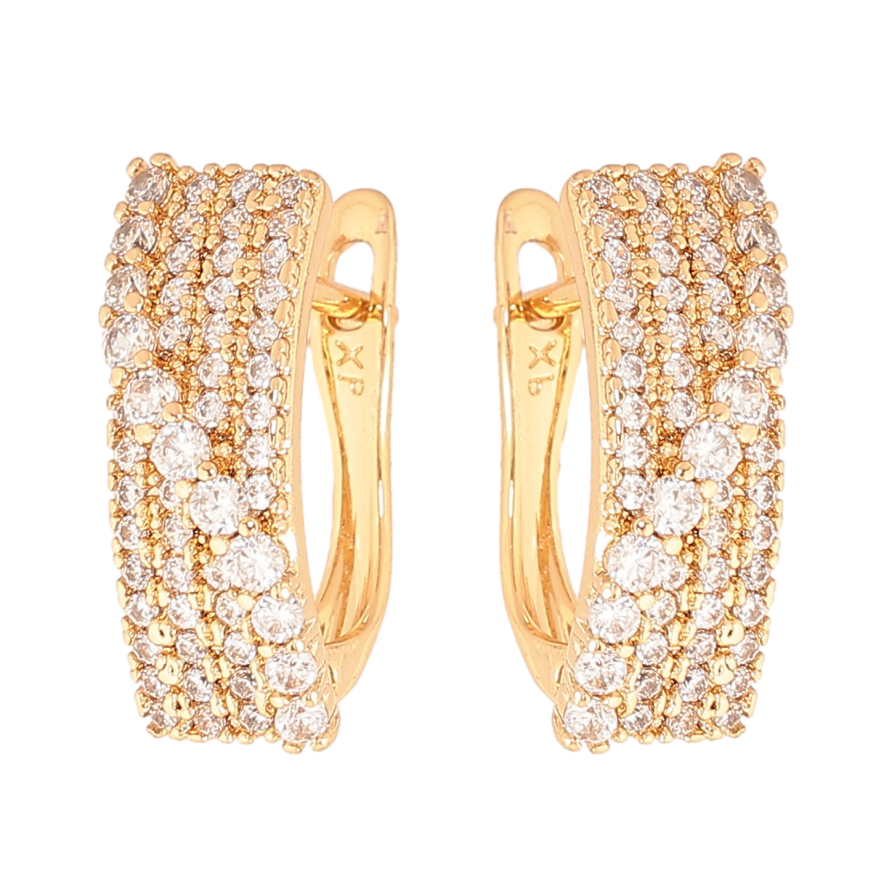 Серьги Xuping цвет позолота 18K английский замок инкрустация кристаллами фото №1