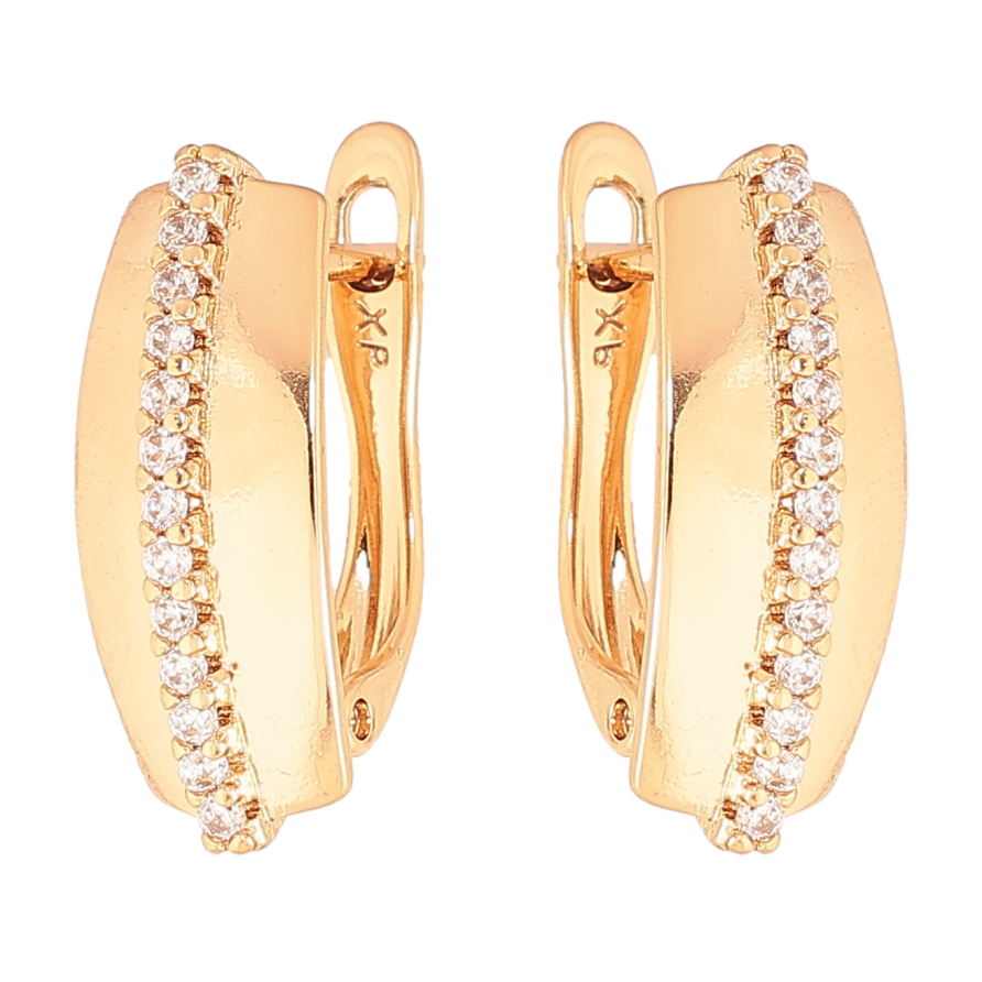 Серьги Xuping цвет позолота 18K английский замок узор с кристаллами фото №1