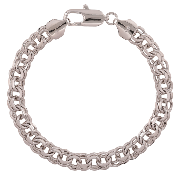 Браслет Xuping колір Родій "Ланцюжок плетіння Бісмарк" довжина 21.5см х 8мм фото №5 Браслет Xuping колір Родій "Ланцюжок плетіння Бісмарк" довжина 21.5см х 8мм фото №5