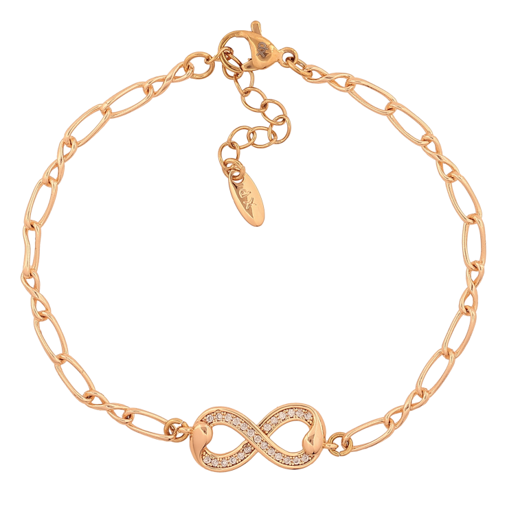 Браслет Xuping M&L колір 18К "Ланцюжок із вставкою знак нескінченності" довжина з дод. ланцюжком 16.5-19.5см х 3-8мм фото №11 Браслет Xuping M&L колір 18К "Ланцюжок із вставкою знак нескінченності" довжина з дод. ланцюжком 16.5-19.5см х 3-8мм фото №11