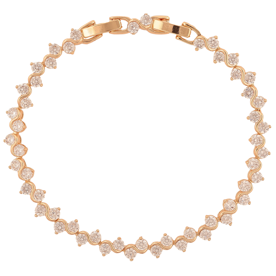 Браслет Xuping M&L колір 18К "Доріжка кристалів" довжина з дод. замком 18,20см х 5мм фото №1