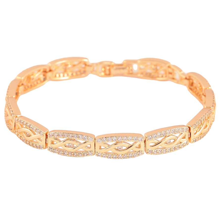 Браслет Xuping M&L колір 18К "Візерунок з кристалами" розмір 18.5см х 7мм фото №1 Браслет Xuping M&L колір 18К "Візерунок з кристалами" розмір 18.5см х 7мм фото №1