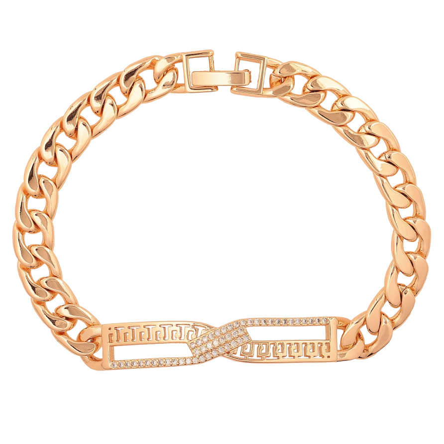 Браслет Xuping M&L колір 18К "Ланцюжок Панцирний з декоративною вставкою" довжина" 19см х 7-8мм фото №1 Браслет Xuping M&L колір 18К "Ланцюжок Панцирний з декоративною вставкою" довжина" 19см х 7-8мм фото №1