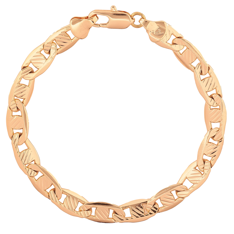 Браслет Xuping M&L колір 18К "Ланцюжок Морський ланцюг з візерунком" довжина 19.5см х 7мм фото №1