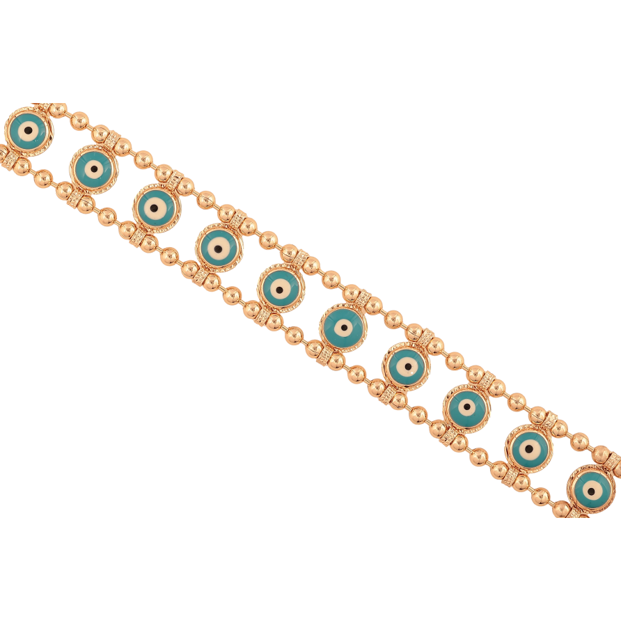 Браслет Xuping M&L колір 18К "Візерунок з оберегом Око Фатіми" довжина 19см х 14мм фото №1