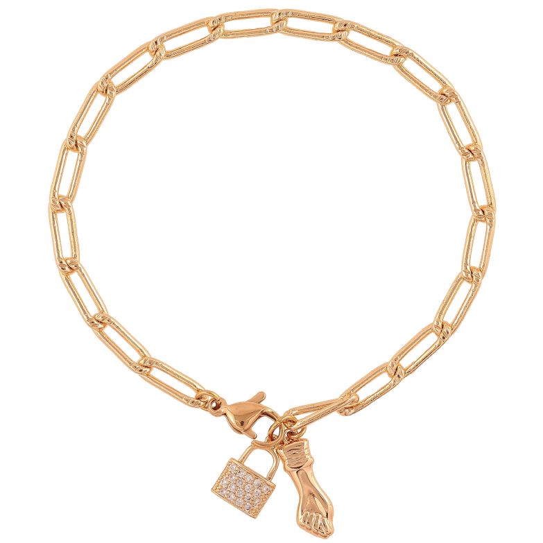 Браслет Xuping M&L колір 18К "Ланцюжок Панцирний з підвісками" довжина 19см х 4мм фото №9